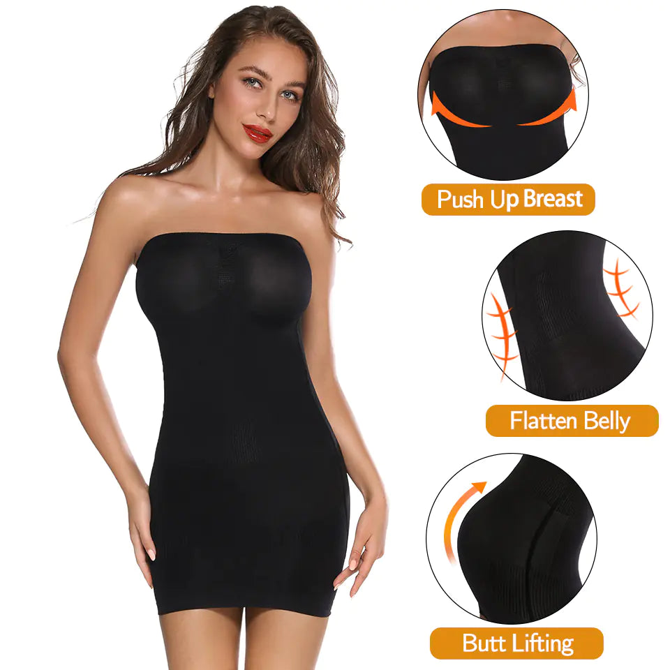 Seamless Long Bottoming Tube Top Shapewear